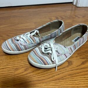 Unr8ed Multicolored Striped Canvas Sneakers